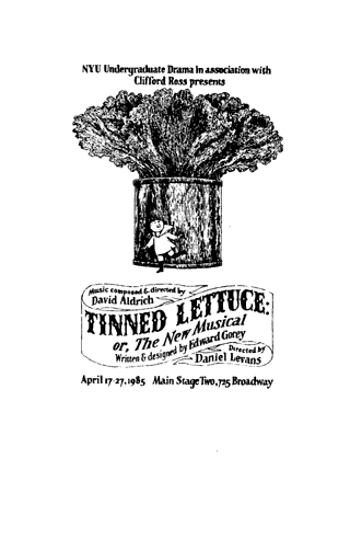 Tinned Lettuce at NYU Program Cover